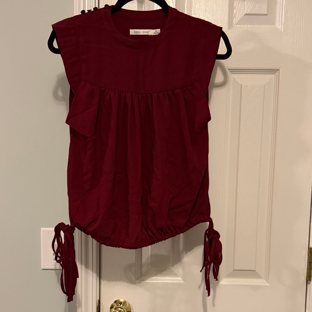 Anthropologie Deep Red Sleeveless Blouse